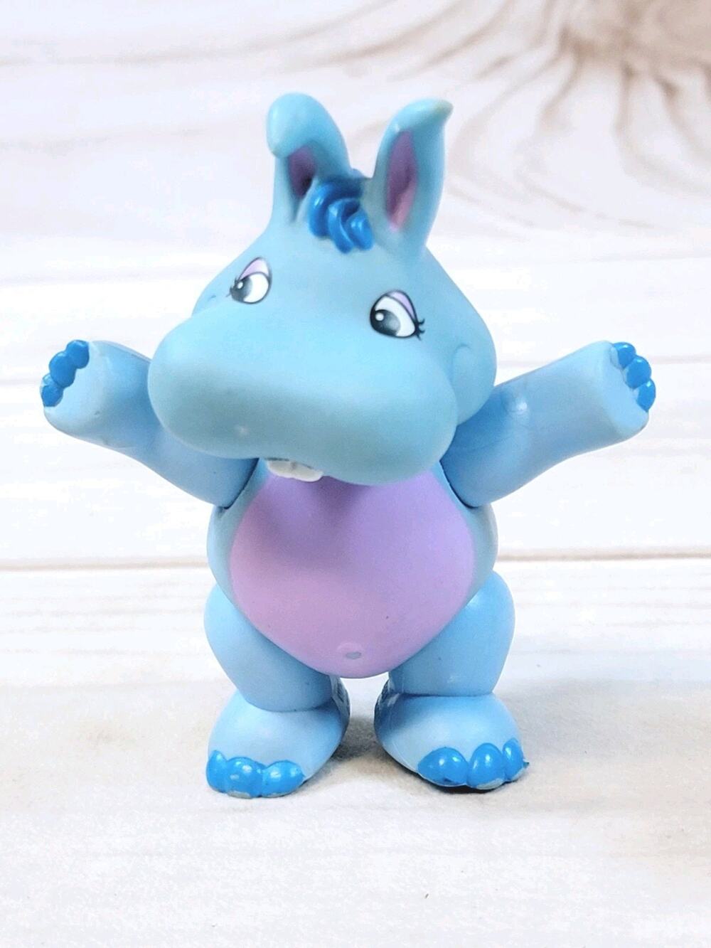 Vintage Blue Hoppopotamus The Wuzzles Disney Cartoon 1985 Character Figure Toy